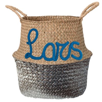 Modern gepersonaliseerde mand met naam zilver