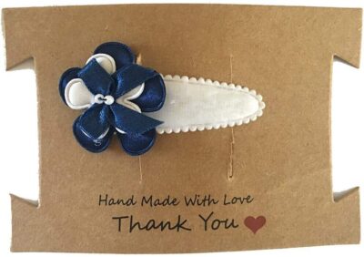 Wit klik haarspeldje handgemaakt 5 cmold