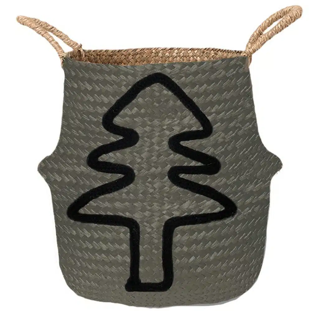 Kerstboom mand van zeegras antraciet
