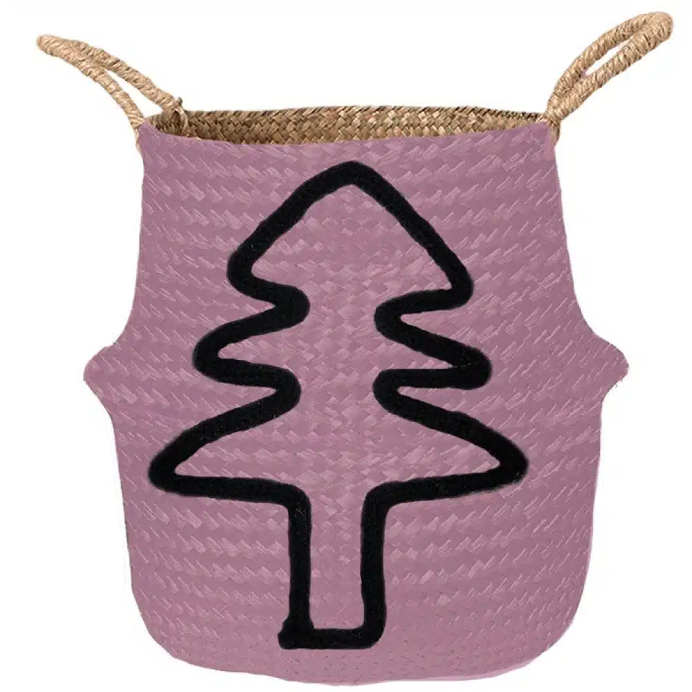 Kerstboom mand van zeegras roze