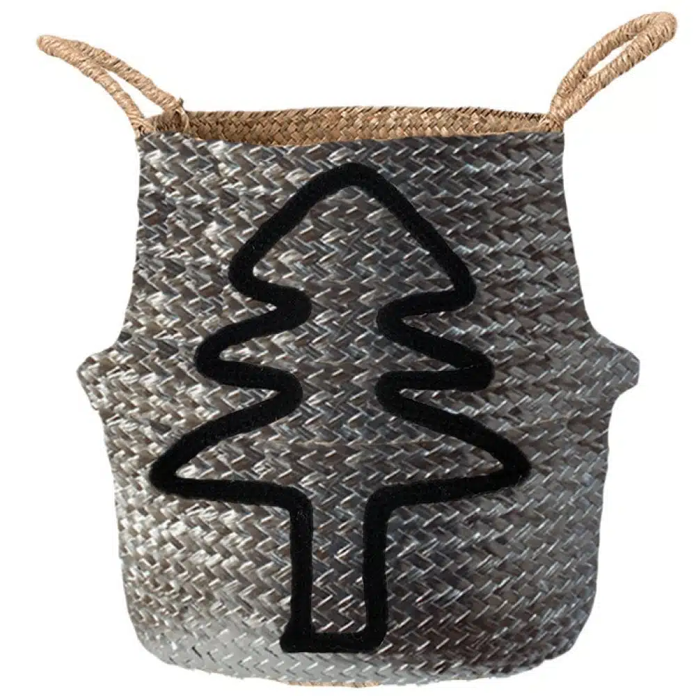 Kerstboom mand van zeegras zilver