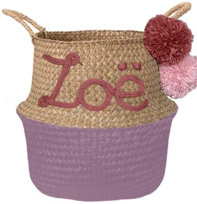 Handgemaakte Naammand van zeegras roze