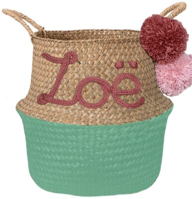 Handgemaakte Naammand van zeegras zeegroen