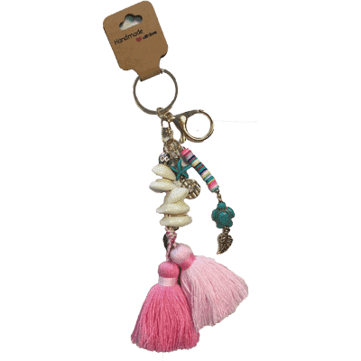 Rozelichtroze sleutelhanger