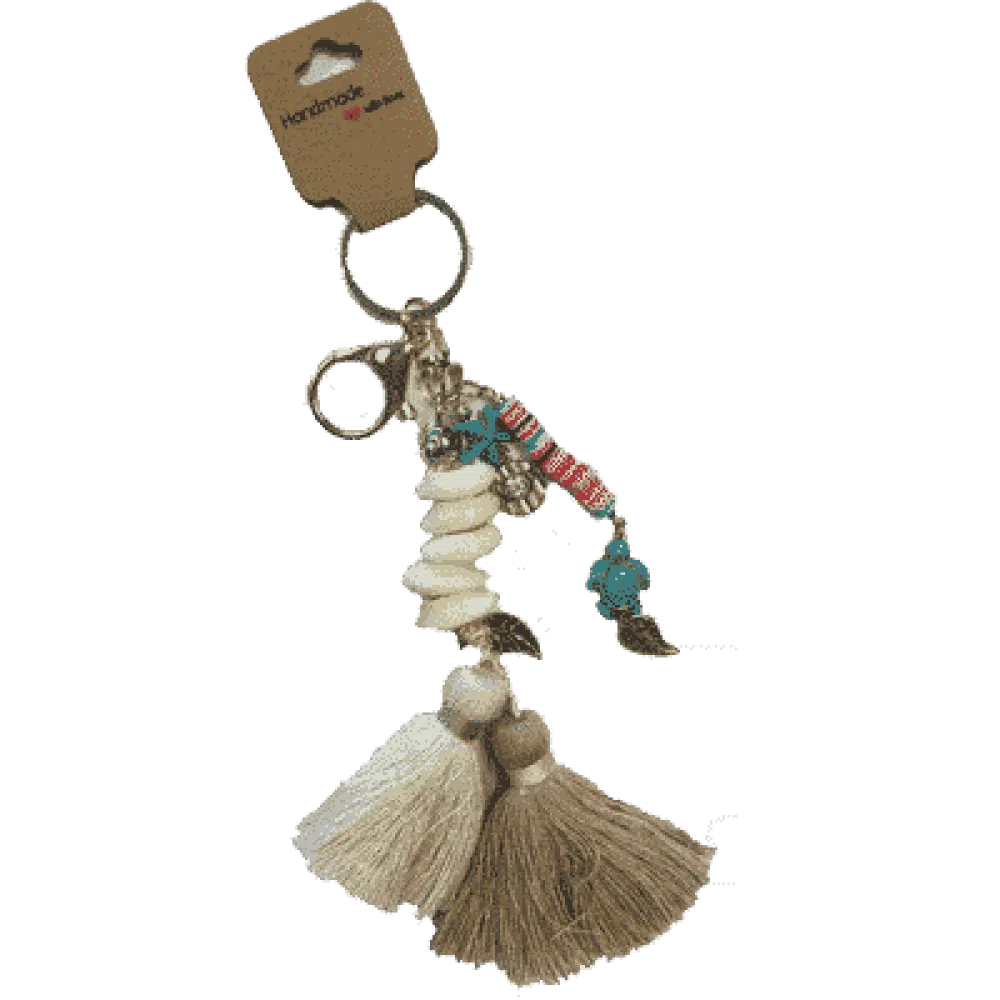 Witbeige sleutel hanger