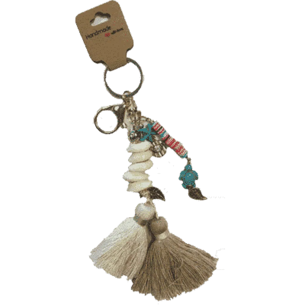 Witbeige sleutel hanger