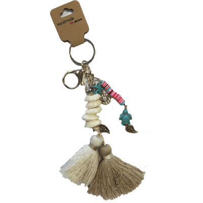 Witbeige sleutel hanger