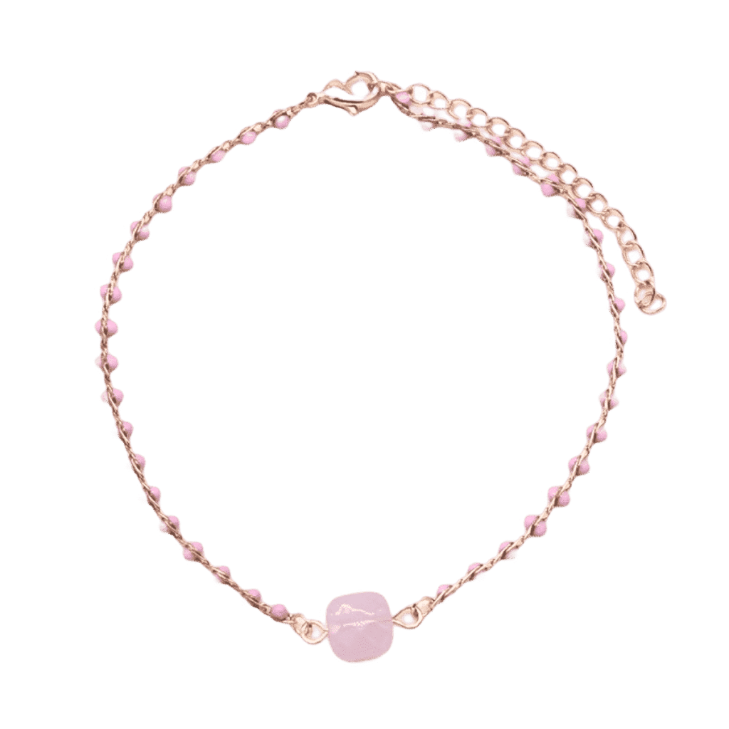 Armband met roze steen