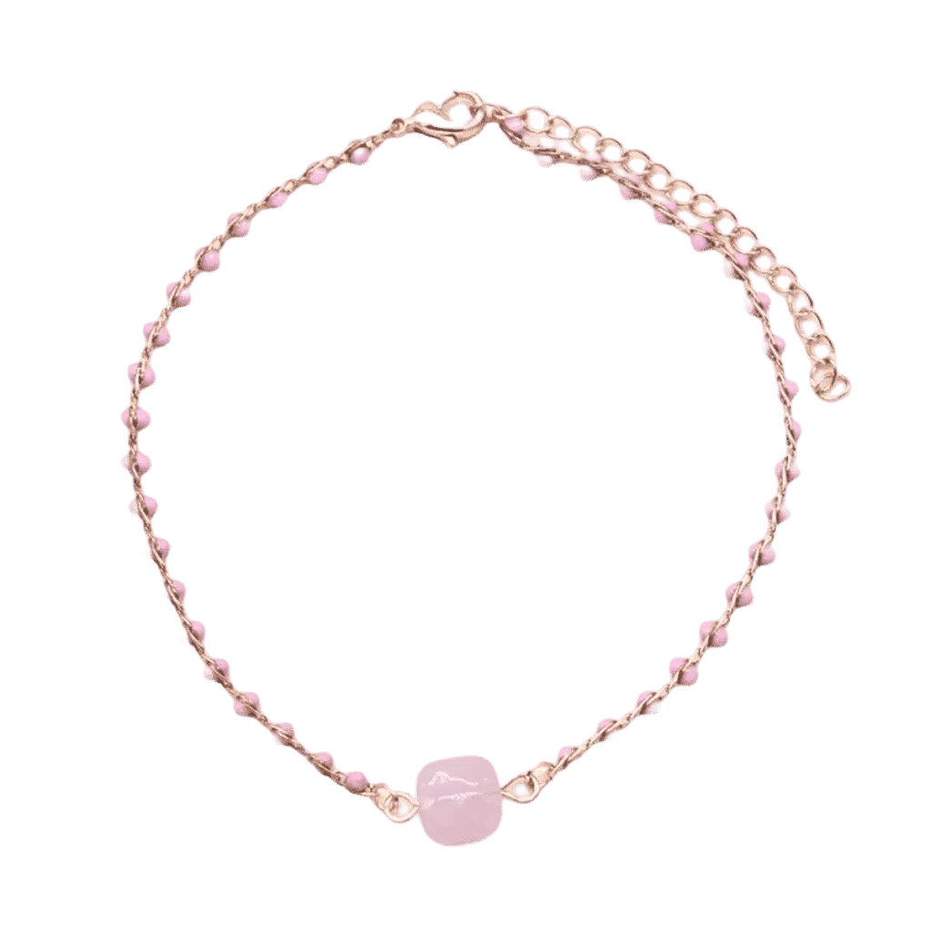 Armband met roze steen