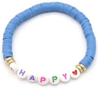 armband happy blauw