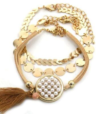 armband muntjes en kwast