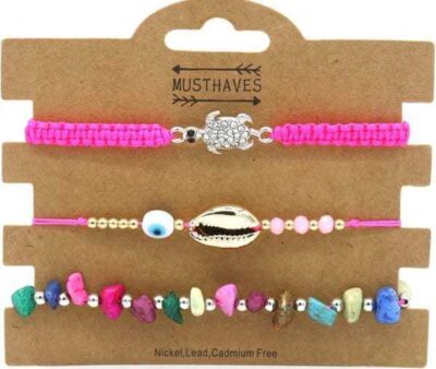 armband shelp schildpad roze1