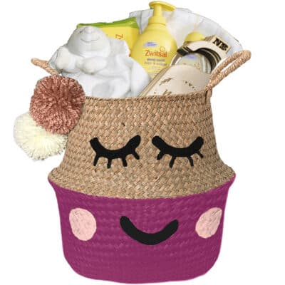 Verlegen kraam mand love neutraal met naam fusia