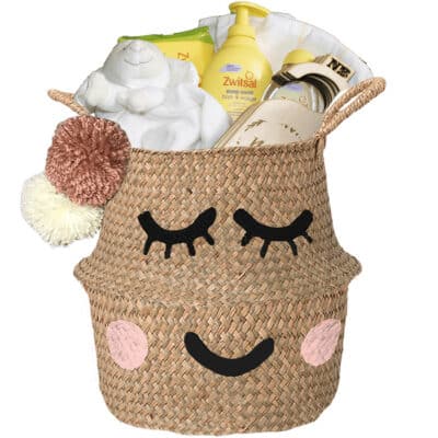 Verlegen kraam mand love neutraal met naam naturel