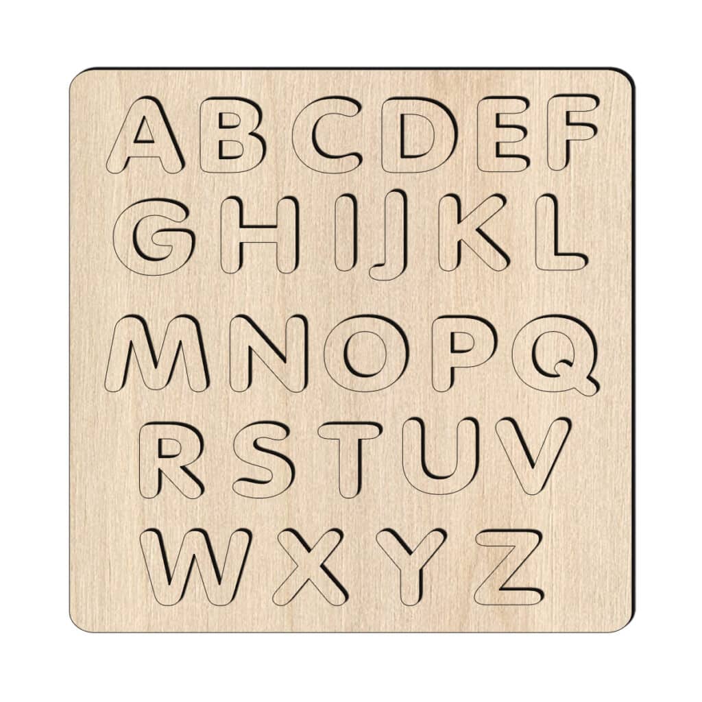 Houten alfabet inlegpuzzel