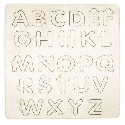Houten alfabet inlegpuzzel