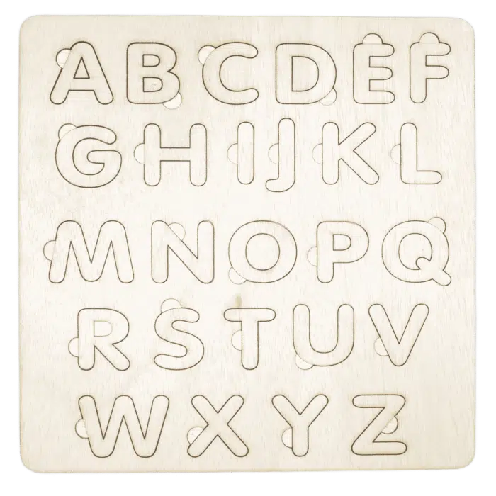 Houten alfabet inlegpuzzel