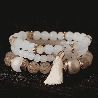 Boho Charm Power Slake armband wit2