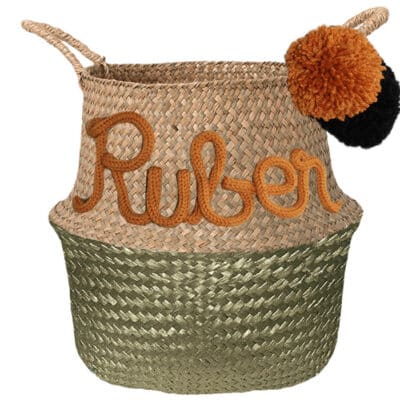 Half gekleurde gepersonaliseerde mand met naam goud