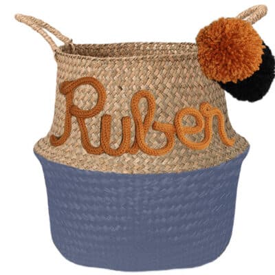 Half gekleurde gepersonaliseerde mand met naam provence blauw