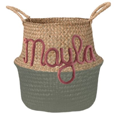 Half gekleurde opbergmand olijf groen