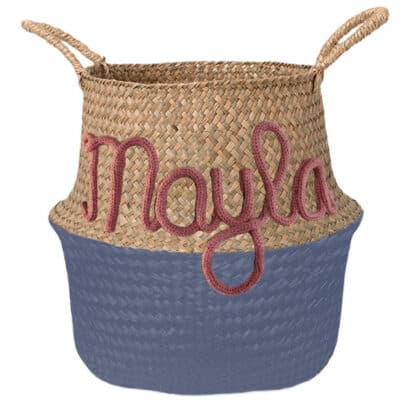 Half gekleurde opbergmand provence blauw