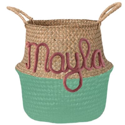 Half gekleurde opbergmand zeegroen