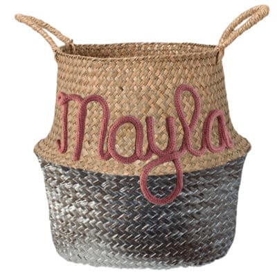 Half gekleurde opbergmand zilver