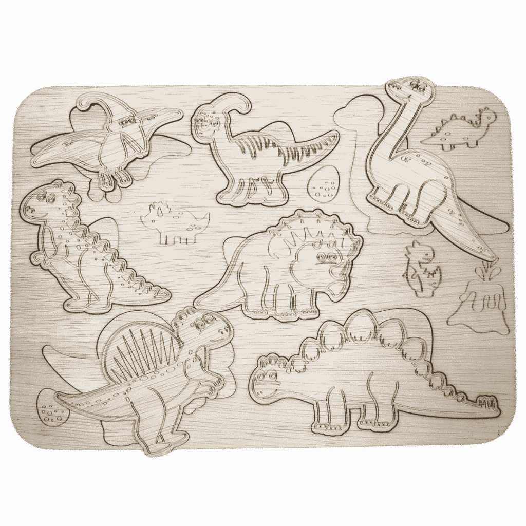 Houten dinosaurus inlegpuzzel