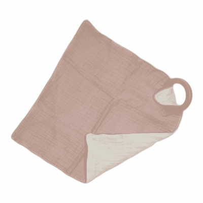 Knuffeldoek met bijtring roze