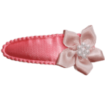 Roze haarklipje met bloem handgemaakt 6 cm