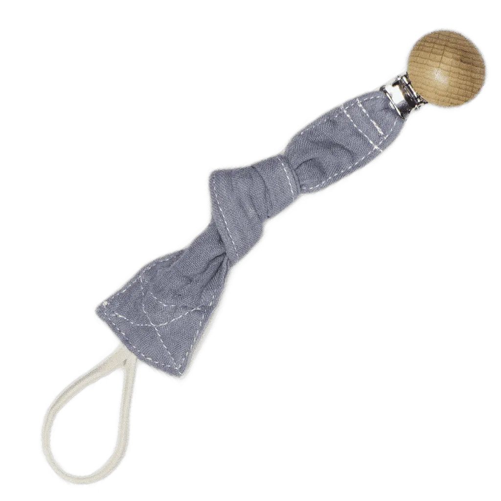 Speenkoord met knoop grijs
