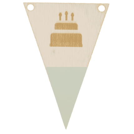 Taartvlag met punt in kleur gegraveerd