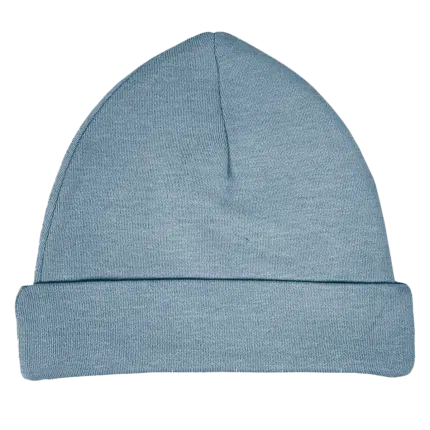 Funnies Babymutsje grijs blauw 50-56 met naam