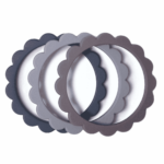 Mushie bloem bijtring armband Steel-Dove Gray-Stone