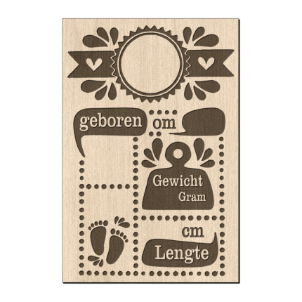 Houten Geboorteposter met naam