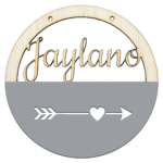 Houten ring met naam hartpijl - Imagen 10