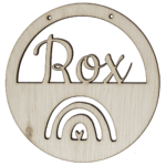 Houten regenboog hoepel in kleur met naam