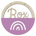 Houten ring met naam regenboog