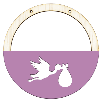 Houten ring met naam ooievaar