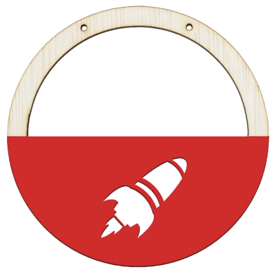 Houten ring met naam raket