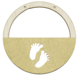 Houten ring met naam voetjes - Afbeelding 2