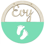 Houten ring met naam voetjes - Afbeelding 5