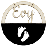 Houten ring met naam voetjes - Afbeelding 4