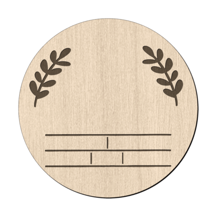 Geboortebord hout blaadje Gratis koord