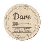 Geboortebord hout pijl met Gratis koord