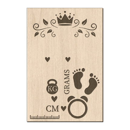 Geboortebord kroontje met naam