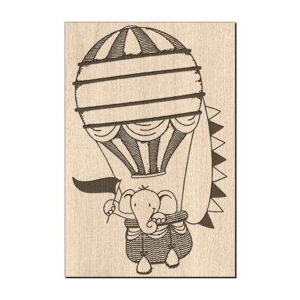 Geboortebord luchtballon met naam