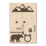 Houten naambord geboorte beren