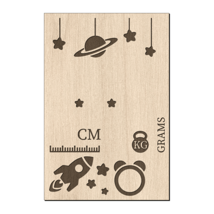 Houten naambord geboorte space